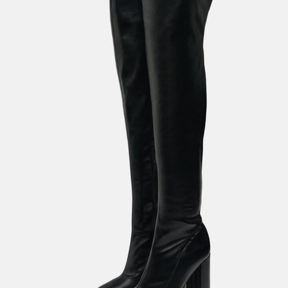 NWT ZARA OVER THE KNEE PLATFORM BOOTS 6.5, 7.5, 8, 9  3037 - Picture 2 of 9